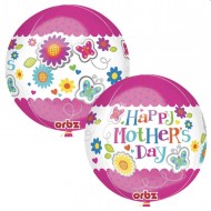 Happy Mother's Day Butterflies & Flowers Orbz Balloon 